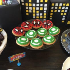 handmade fondant cookie toppers: spiderman and green lantern